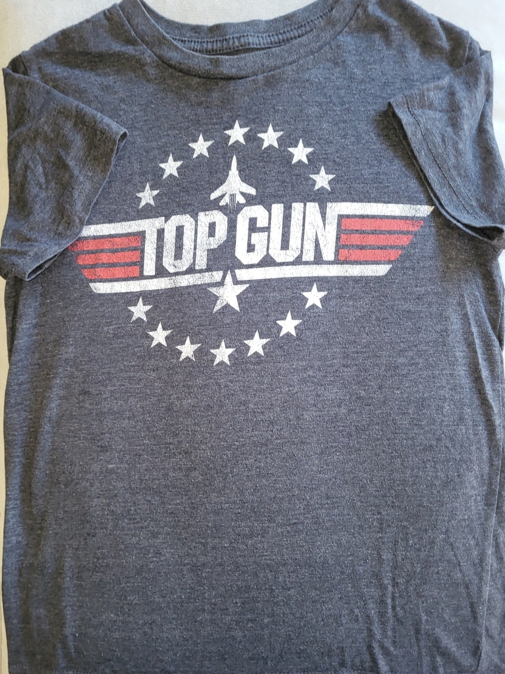 Top Gun Kids Graphic Tee - Navy with Red & White Logo